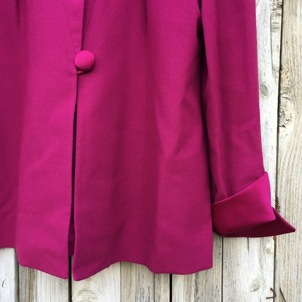 Christian Dior Vintage Jacket Skirt Suit Wool Pink 18